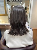 鎖骨ミディアムボブ艶髪カラー20代30代40代50代60代