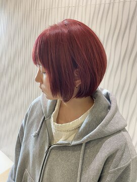 アース いわき店(HAIR&MAKE EARTH) ワンブリーチ　ピンクレッド