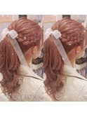 あみこみポニーテール