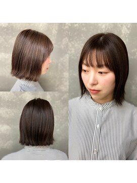 トゥージュ ベル(Toujours Belle) ぷつッと可愛い切りっぱなしボブ×ブルーブラックカラー