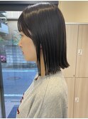 切りっぱなしボブ　ストレートボブ　黒髪ボブ　草加ボブ