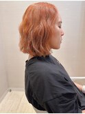 アプリコットカラー外ハネ切りっぱなし結べるボブ絶壁アラサー☆