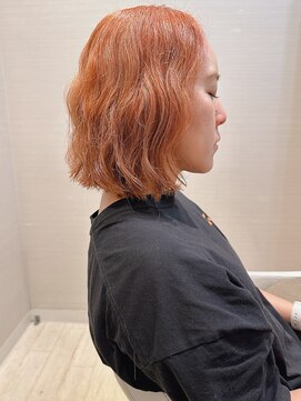 コーエン(cowen) アプリコットカラー外ハネ切りっぱなし結べるボブ絶壁アラサー☆