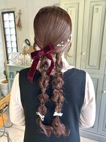 ミミバイカシュカシュ(mimi by cache cache)&nbsp;結婚式ヘアセット編みおろしツインテール
