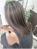 ハイライト切りっぱなし韓国風グレージュ堺東20代30代40代