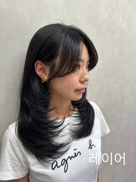 ロウ 札幌(ROW) レイヤー/顔まわりカット/ブルーブラック