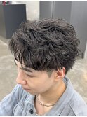 熊本メンズカット ルーズパーマ マッシュショート
