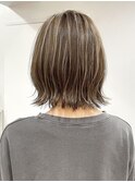 20代30代40代ベージュハイライト/外ハネボブ/ミニボブ/ボブ