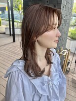 クラン エン バイ ヘッドライト 二子玉川店(clan en. by HEADLIGHT) 二子玉/ブリーチなしベージュカラー/ミディアムレイヤー/前髪