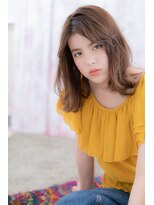 ヘアアンドビューティー ミック(Hair & Beauty miq)&nbsp;かきあげ前髪が色っぽい＊センターパート無造作パーマb