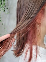 テトヘアー(teto hair) インナーカラー　オレンジカラー　切りっぱなし　暖色カラー