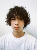 グランジカーリーパーマのメンズウルフスタイル　1 【影山】
