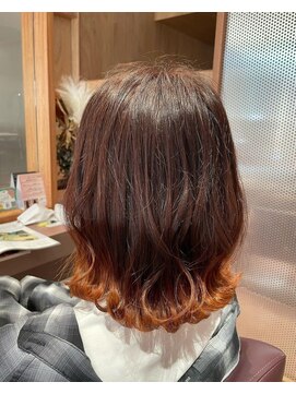 エン バイ ヘアーリーフ 西田辺店(EN by Hair Leafy) ペールトーンカラー/グラデーションカラー/オレンジ