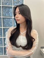 ボタン ハカタ(VOTAN hakata)&nbsp;博多/韓国ヘア/センター分け/前髪顔周りカット/暗めカラー