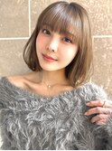 黒髪/ボブルフ /ネビージュ/小顔/ワンレン/横浜駅/縮毛矯正