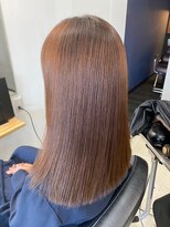 クララ バイ マニスオブヘアー(CLALA by Manis of hair) 切りっぱなしロング/オレンジブラウン