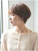 前下がりショート・ボブ/パーマ/前髪なし/30代/40代/50代/長め