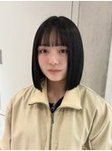 【YOKE】切りっぱなしボブ黒髪ダークアッシュボブヘア大人ボブ