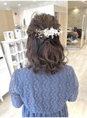 結婚式やパーティーに♪ふわふわハーフアップアレンジ◎