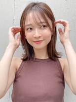 美髪ホワイトグレージュチェリーブラウンイメチェン外ハネボブa