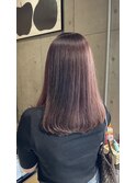 20代30代40代ピンクアッシュ艶感ストレート透明感ナチュラル