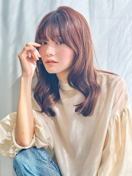 エアー 青山(AIR) 韓国ヘアレイヤーカットピンクベージュカラー