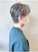 【田中杏実】ハイトーンシルバーアッシュ/センターパート