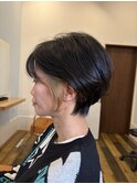 大人ショート×イヤリングカラー