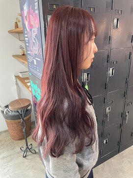 ヘアーアイストゥーレ(HAIR ICI TRE) ブリーチなしカラーピンクレッドラベンダーオレンジ  担当渡辺聖