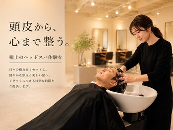 メンズカット バイ ソイクフ(メンズカット by SOY-KUFU)の写真/日頃のストレスで疲弊した髪と心をリフレッシュ！フルフラットシャンプー台でのヘッドスパで頭皮環境を改善