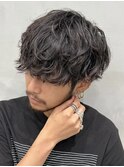 渋谷メンズパーマルーズパーマシャドウパーマッシュウルフゆるめ