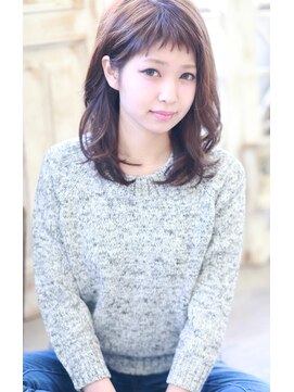 ラファンジュ ヘアー クレオ(Rohange hair Creo) 【Creo】ショートバング×アプリコットベージュ#耳かけ