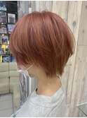 春カラー 簡単スタリング ハンサムショート ピンクベージュ