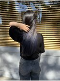 毛先パープルアッシュ