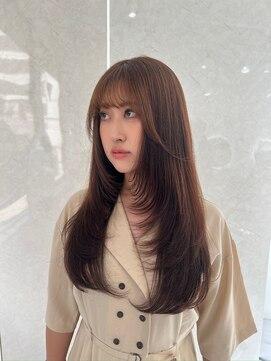 アンダーバーホワイトモデ 河内長野(_WHITE mode) ハイライトカラーミルクティーベージュレイヤーカット