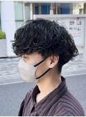 波巻きスパイラルパーマメンズマッシュツイストスパイラルパーマ