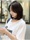 韓国風ボブレイヤー レイヤーボブ 顔まわりレイヤー オリーブ