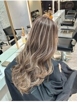 ブレンド 渋谷(BLend)&nbsp;ホワイトグレージュミニウルフデジタルパーマチェリーブラウン