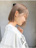 小顔大人ボブ暗めカラーミディアムデザインカラー
