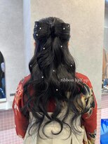 ルピネバイバド(Lupine by bud)&nbsp;リボンハーフアップ◎カチモリアップスタイル