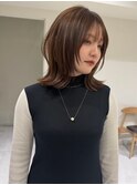 レイヤーカット白髪ぼかしハイライトダブルカラーインナーカラー