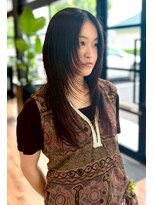 ヘアショップエヌアンドエー 久喜店(hairshop N&A)&nbsp;顔周りレイヤーが映える韓国ストレートロング