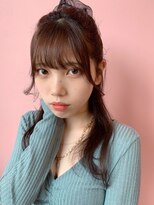 アンニュ(annuy) 暗髪暖色系カラー×韓国アイドル風ハーフアップ