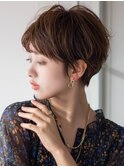 マッシュショート 大人可愛いショートヘア 艶カラー 30代40代