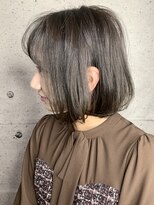 オリンテ バイ レシッド 表参道(orente by rcid)&nbsp;顔周りレイヤーボブワンカール×カーキベージュアッシュオリーブ