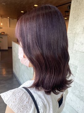 ミルヘアデザイン(mil hair design) ダブルカラーピンクベージュピンクブラウンカラーレイヤーカット