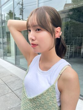 ノラ ヘアーサロン(NORA HAIR SALON) ナチュラル小顔前髪あり後れ毛サイドバング結べるボブくびれヘア