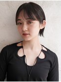 大人ショートボブ丸みショートカットマッシュショート前髪あり