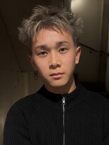 ヘアカロン 熊本本店(Hair CALON)&nbsp;メンズショートブリーチスパイキーショートシルバーベージュ