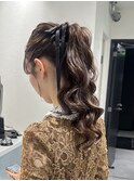 ゆるふわウェーブポニーアレンジ
